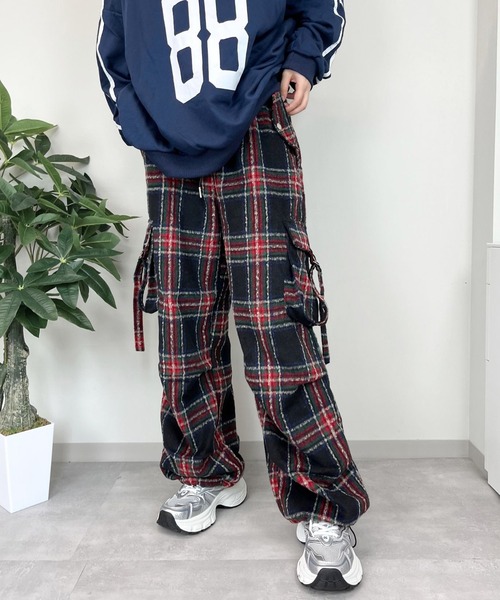 sevens（セブンズ）の「【sevens】PT チェックカーゴパンツ（カーゴパンツ・レディース・レッド/ダークブラウン/サックスブルー/ブラック・FREE）」の9枚目の写真