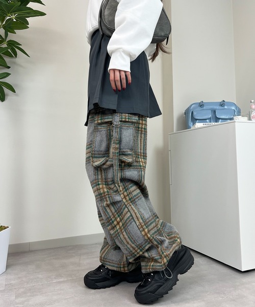 sevens（セブンズ）の「【sevens】PT チェックカーゴパンツ（カーゴパンツ・レディース・レッド/ダークブラウン/サックスブルー/ブラック・FREE）」の13枚目の写真
