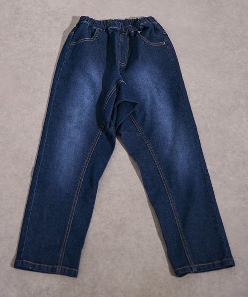 PAIRMANON STREET(ペアマノンストリート)の「【PAIRMANON STREET】ワイド テーパード ストレッチ デニム パンツ(デニムパンツ・キッズ・ブラック/インディゴブルー/ブルー・90/100/110/120/130/140/150/160)」の10枚目の写真