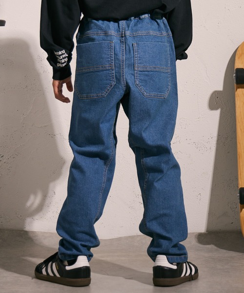 PAIRMANON STREET(ペアマノンストリート)の「【PAIRMANON STREET】ワイド テーパード ストレッチ デニム パンツ(デニムパンツ・キッズ・ブラック/インディゴブルー/ブルー・90/100/110/120/130/140/150/160)」の14枚目の写真