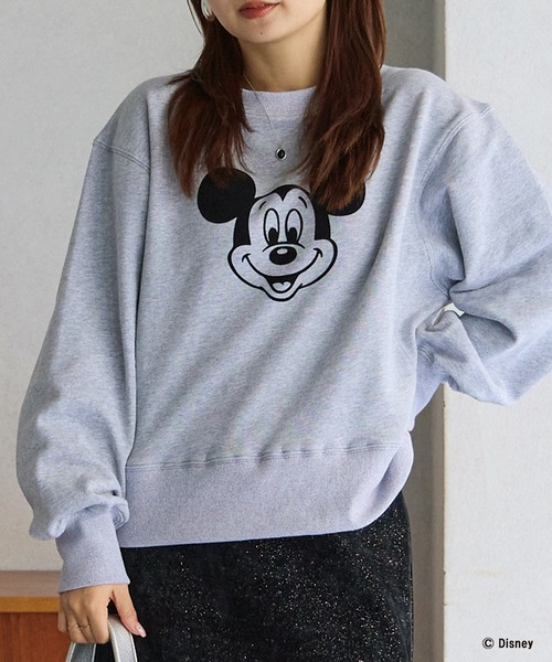 LAVEANGE（ラビアンジェ）の「ミッキー/フロッキープリントスウェット（スウェット・レディース・ブラウン/グレー・4L/3L/LL/M/5L）」の12枚目の写真