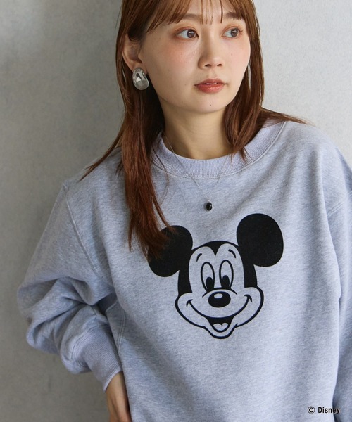 LAVEANGE（ラビアンジェ）の「ミッキー/フロッキープリントスウェット（スウェット・レディース・ブラウン/グレー・4L/3L/LL/M/5L）」の13枚目の写真