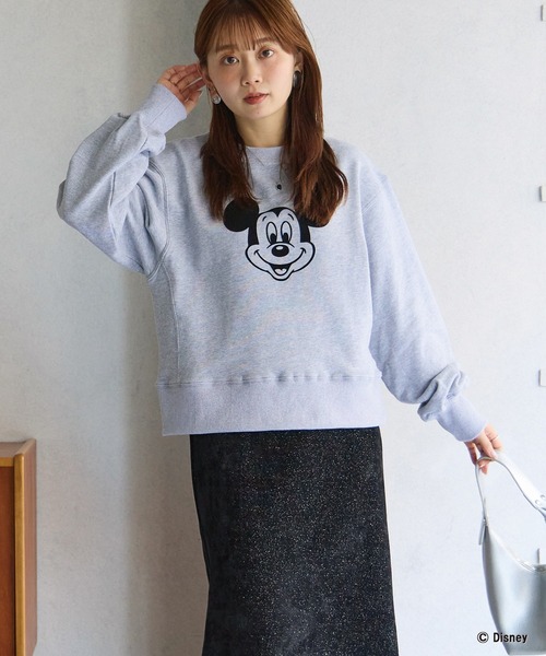 LAVEANGE（ラビアンジェ）の「ミッキー/フロッキープリントスウェット（スウェット・レディース・ブラウン/グレー・4L/3L/LL/M/5L）」の14枚目の写真