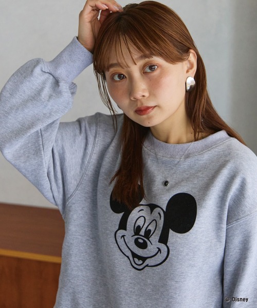 LAVEANGE（ラビアンジェ）の「ミッキー/フロッキープリントスウェット（スウェット・レディース・ブラウン/グレー・4L/3L/LL/M/5L）」の15枚目の写真