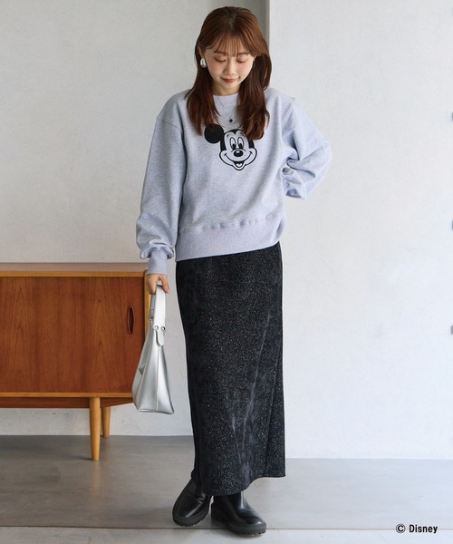 LAVEANGE（ラビアンジェ）の「ミッキー/フロッキープリントスウェット（スウェット・レディース・ブラウン/グレー・4L/3L/LL/M/5L）」の17枚目の写真