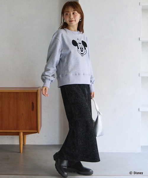 LAVEANGE（ラビアンジェ）の「ミッキー/フロッキープリントスウェット（スウェット・レディース・ブラウン/グレー・4L/3L/LL/M/5L）」の19枚目の写真