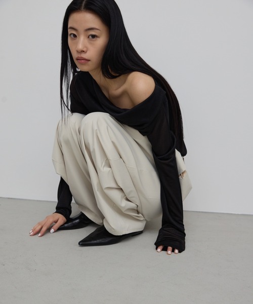 AIC.（エーアイシー）の「メニーウェイシアーラメドレープトップス（Tシャツ/カットソー・レディース・ブラック/シルバー・FREE）」の10枚目の写真