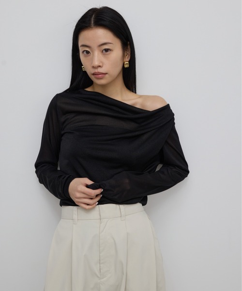 AIC.（エーアイシー）の「メニーウェイシアーラメドレープトップス（Tシャツ/カットソー・レディース・ブラック/シルバー・FREE）」の12枚目の写真