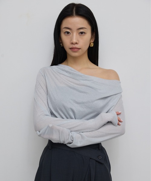 AIC.（エーアイシー）の「メニーウェイシアーラメドレープトップス（Tシャツ/カットソー・レディース・ブラック/シルバー・FREE）」の20枚目の写真