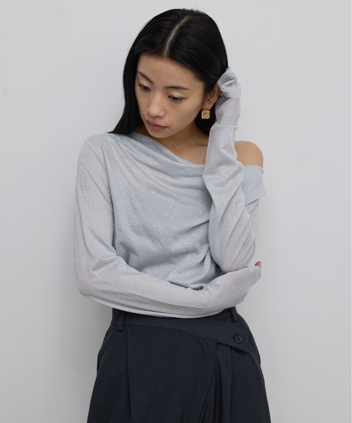 AIC.（エーアイシー）の「メニーウェイシアーラメドレープトップス（Tシャツ/カットソー・レディース・ブラック/シルバー・FREE）」の21枚目の写真