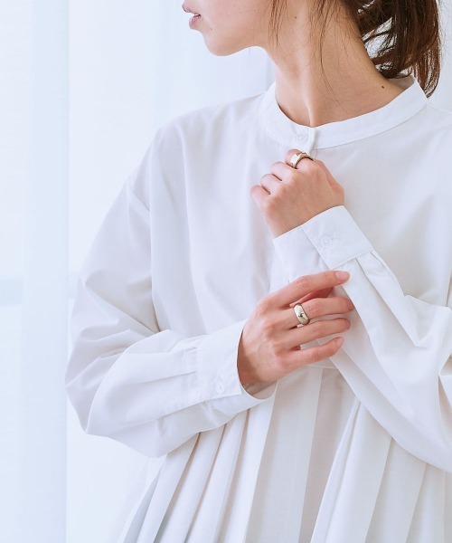 nissen（ニッセン）の「イージーケア裾プリーツ切替ブラウス（シャツ/ブラウス・レディース・ブラック/オフホワイト/ブルー・S/M/L/LL/3L）」の11枚目の写真