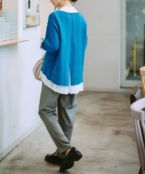 nissen（ニッセン）の「イージーケア裾プリーツ切替ブラウス（シャツ/ブラウス・レディース・ブラック/オフホワイト/ブルー・S/M/L/LL/3L）」の19枚目の写真