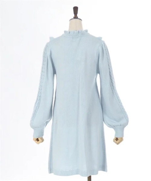 axes femme（アクシーズファム）の「ヨーク切替リボンニットワンピ（ワンピース・レディース・サックスブルー/ブラック/モカ・FREE）」の14枚目の写真