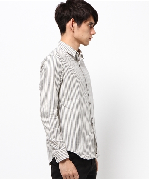 ivory court（アイボリーコート）の「C/カシミア トップストライプシャツ◆（シャツ/ブラウス・メンズ・アイボリー/ライトグレー・40/36/38）」の9枚目の写真