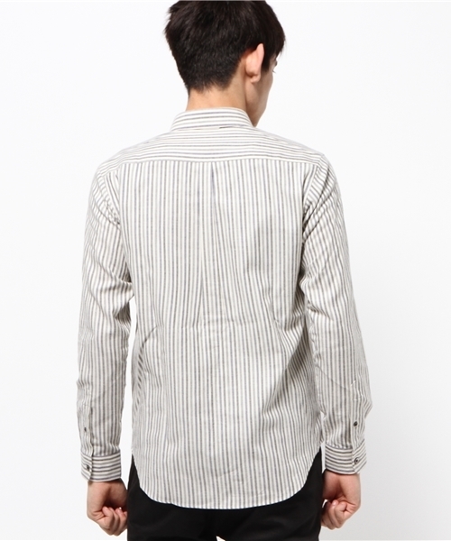 ivory court（アイボリーコート）の「C/カシミア トップストライプシャツ◆（シャツ/ブラウス・メンズ・アイボリー/ライトグレー・40/36/38）」の3枚目の写真