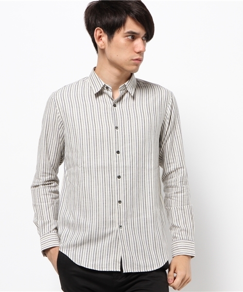 ivory court（アイボリーコート）の「C/カシミア トップストライプシャツ◆（シャツ/ブラウス・メンズ・アイボリー/ライトグレー・40/36/38）」の10枚目の写真