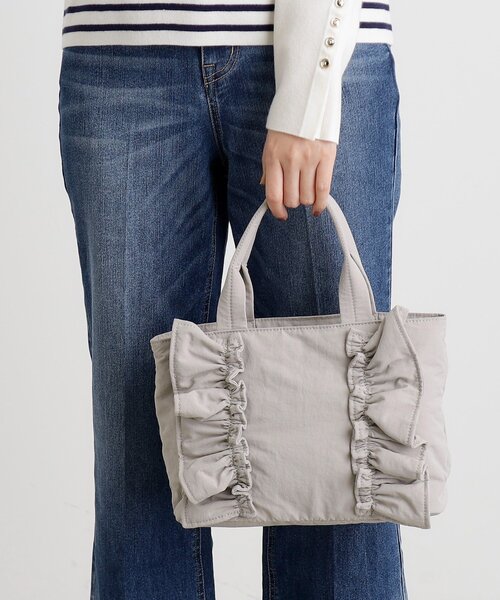 縦フリルナイロン2WAYトート（トートバッグ）｜grove（グローブ）の