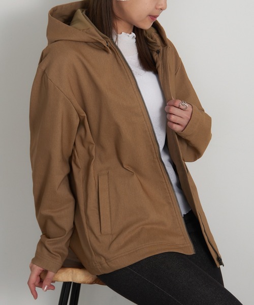 セール】【SETUP7】ストレッチツイル裏起毛 取外しフード付きMA-1 TNS