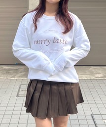 【軽量】ブラウンレタリングデザイントレーナー　スウェット