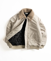 Collar boa quilted batting blouson 襟ボアキルティング中綿ブルゾン