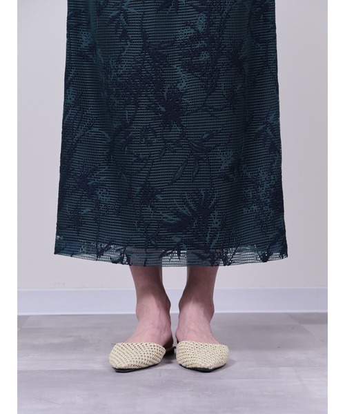 DOLLUPOOPS（ドールアップウップス）の「ボタニカルレース配色スカート（スカート・レディース・ベージュ/グリーン・38）」の10枚目の写真