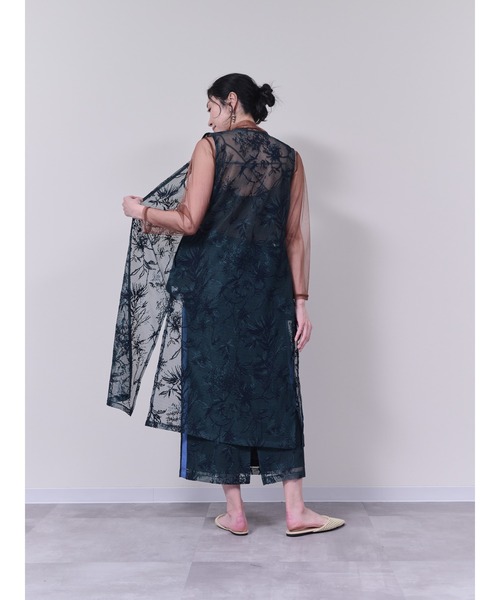 DOLLUPOOPS（ドールアップウップス）の「ボタニカルレース配色スカート（スカート・レディース・ベージュ/グリーン・38）」の5枚目の写真