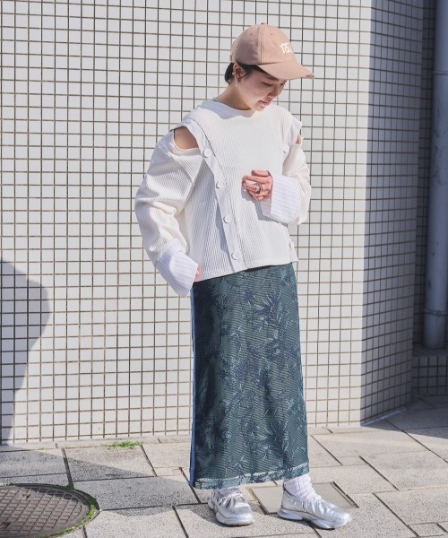 DOLLUPOOPS（ドールアップウップス）の「ボタニカルレース配色スカート（スカート・レディース・ベージュ/グリーン・38）」の15枚目の写真