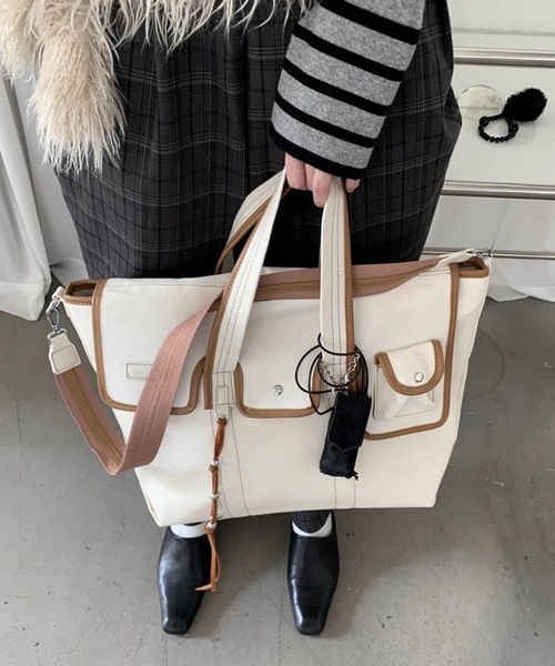 SANSeLF（サンセルフ）の「【LONSLAN】2wayパイピングバッグ sanal24a043（ショルダーバッグ・レディース・ホワイト・FREE）」の3枚目の写真