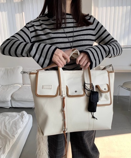 SANSeLF（サンセルフ）の「【LONSLAN】2wayパイピングバッグ sanal24a043（ショルダーバッグ・レディース・ホワイト・FREE）」の13枚目の写真