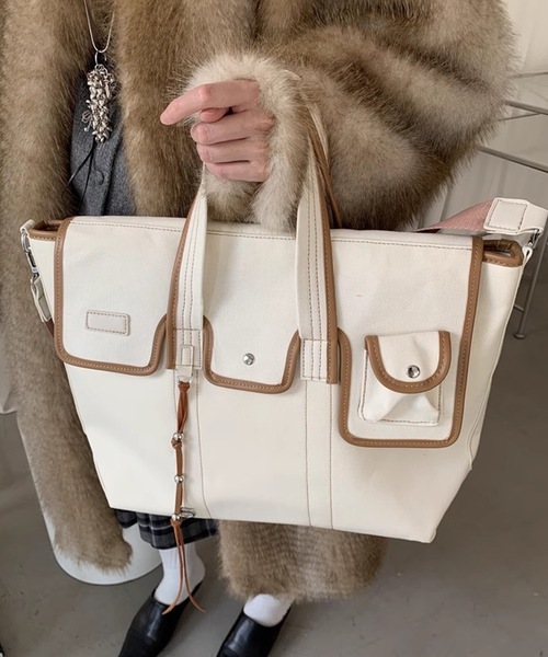 SANSeLF（サンセルフ）の「【LONSLAN】2wayパイピングバッグ sanal24a043（ショルダーバッグ・レディース・ホワイト・FREE）」の14枚目の写真