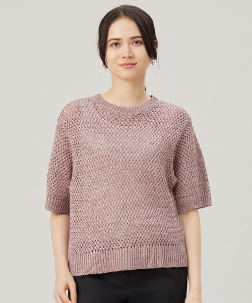 セール】カラーミックスメッシュリネン ニット（ニット/セーター