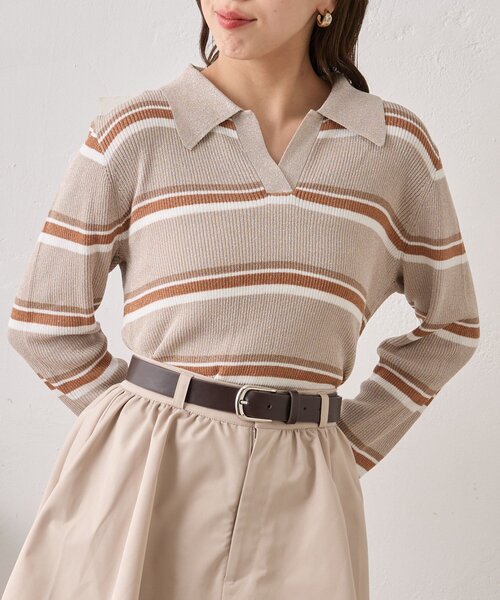 マルチボーダーシアーラメニット（ニット/セーター）｜Chico（チコ） 6,098円