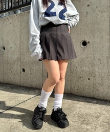 シンプルプリーツミニスカパン