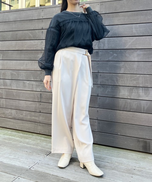 Sirin(シリン)の「フリルチュールドッキングニット(ニット/セーター・レディース・ブラック/ライトブルー/ライトグレー・FREE)」の22枚目の写真