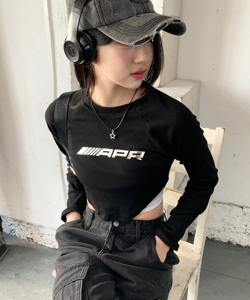 lilful(リルフル)の「メタルプリントロゴ シンプルロンT(Tシャツ/カットソー・レディース・ホワイト/ブラック・L/M)」の16枚目の写真