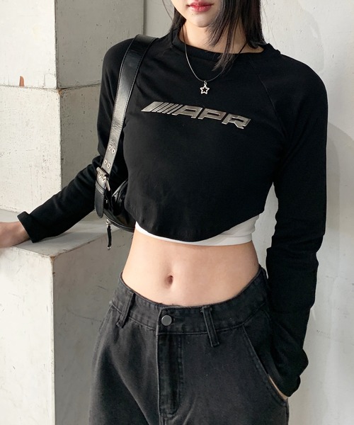 lilful(リルフル)の「メタルプリントロゴ シンプルロンT(Tシャツ/カットソー・レディース・ホワイト/ブラック・L/M)」の18枚目の写真