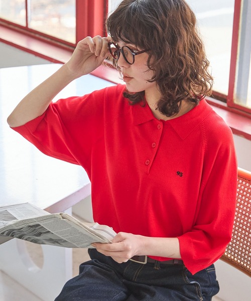 PHENOMENON 半袖 ナンバリングニット ダイヤ柄半袖ニット | PROPORTION BODY DRESSING