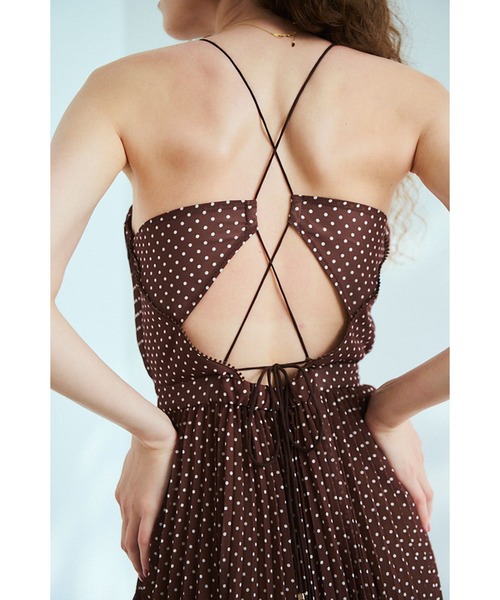 セール】Jenna Pleated Long Dress ホルターアコーデオンプリーツ