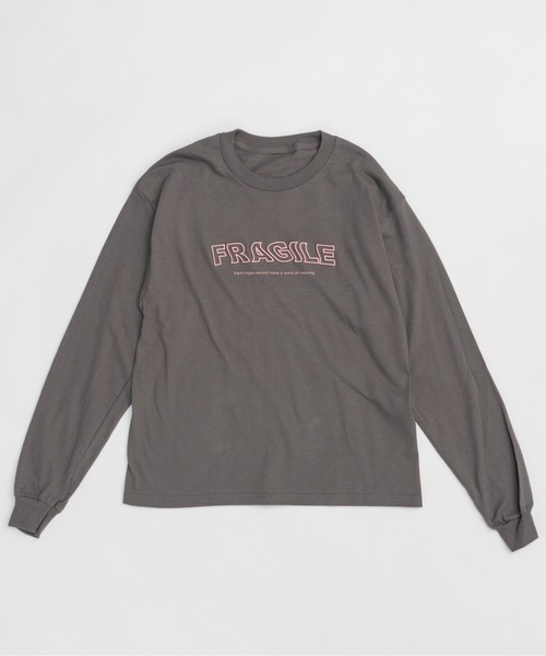 MAISON SPECIAL(メゾンスペシャル)の「FRAGILE Embroidery Long Sleeve T-shirt/FRAGILEエンブロイダリーロンTEE(Tシャツ/カットソー・レディース・チャコールグレー/ホワイト/ピンク/グレー・FREE)」の16枚目の写真