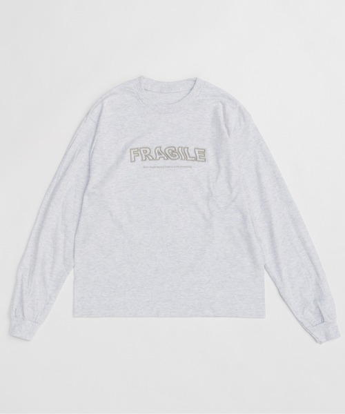 MAISON SPECIAL(メゾンスペシャル)の「FRAGILE Embroidery Long Sleeve T-shirt/FRAGILEエンブロイダリーロンTEE(Tシャツ/カットソー・レディース・チャコールグレー/ホワイト/ピンク/グレー・FREE)」の15枚目の写真