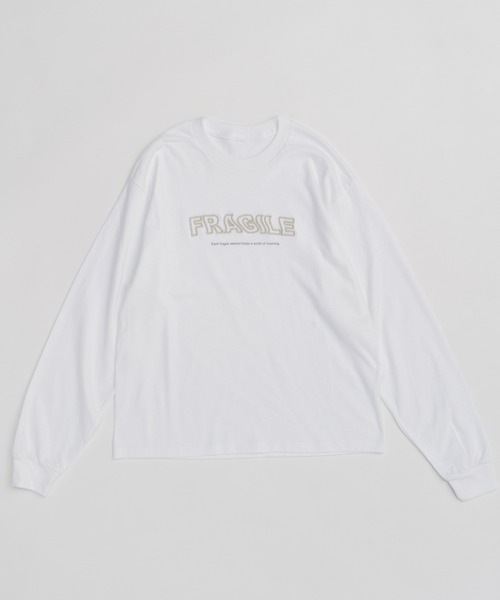 MAISON SPECIAL(メゾンスペシャル)の「FRAGILE Embroidery Long Sleeve T-shirt/FRAGILEエンブロイダリーロンTEE(Tシャツ/カットソー・レディース・チャコールグレー/ホワイト/ピンク/グレー・FREE)」の17枚目の写真