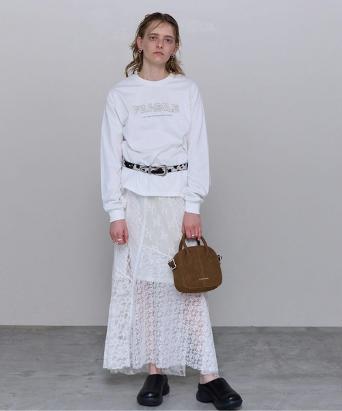 tシャツ FRAGILE Embroidery Long Sleeve T-shirt/FRAGILEエンブロイダリーロンTEE「MAISON SPE MAISON SPECIAL tシャツ FRAGILE Embroidery Long Sleeve T