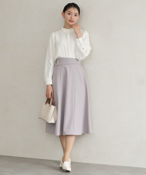 TRUDEA(トルディア)の「ジョーゼットスタンドフリルブラウス(シャツ/ブラウス・レディース・ホワイト/ネイビー/ブルーグリーン・MEDIUM)」の9枚目の写真