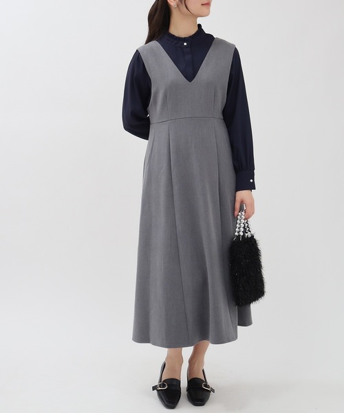 TRUDEA(トルディア)の「ジョーゼットスタンドフリルブラウス(シャツ/ブラウス・レディース・ホワイト/ネイビー/ブルーグリーン・MEDIUM)」の14枚目の写真