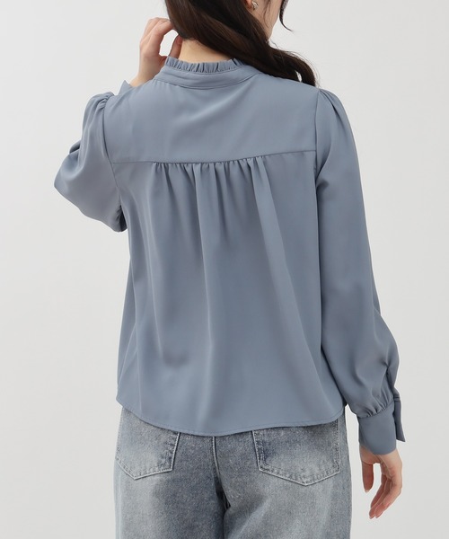 TRUDEA(トルディア)の「ジョーゼットスタンドフリルブラウス(シャツ/ブラウス・レディース・ホワイト/ネイビー/ブルーグリーン・MEDIUM)」の17枚目の写真