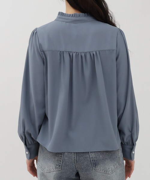 TRUDEA(トルディア)の「ジョーゼットスタンドフリルブラウス(シャツ/ブラウス・レディース・ホワイト/ネイビー/ブルーグリーン・MEDIUM)」の22枚目の写真