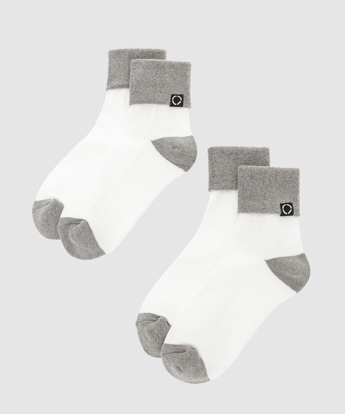 PHINGERIN（フィンガリン）の「SOCKS! ORGANIC 2-PACK（ソックス/靴下・メンズ・ブラック系その他/ホワイト×グレー/グレー系その他・FREE）」の2枚目の写真