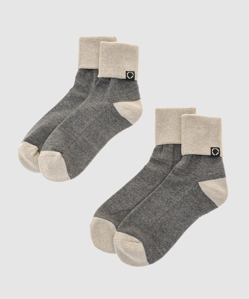 PHINGERIN（フィンガリン）の「SOCKS! ORGANIC 2-PACK（ソックス/靴下・メンズ・ブラック系その他/ホワイト×グレー/グレー系その他・FREE）」の3枚目の写真