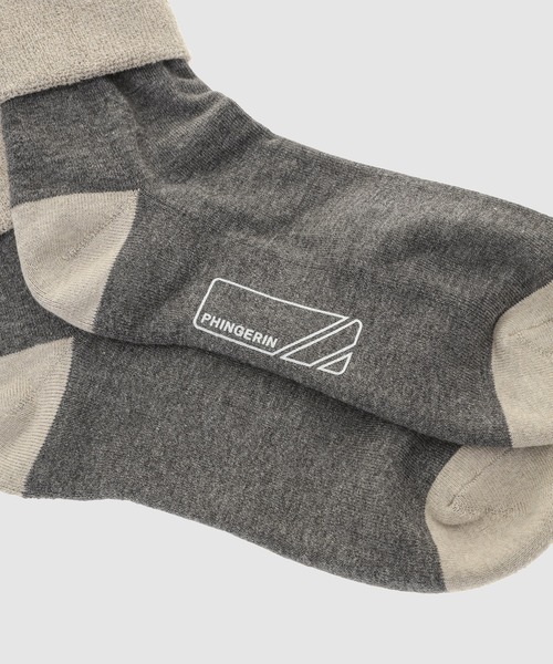 PHINGERIN（フィンガリン）の「SOCKS! ORGANIC 2-PACK（ソックス/靴下・メンズ・ブラック系その他/ホワイト×グレー/グレー系その他・FREE）」の8枚目の写真