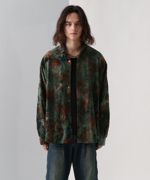 HARE（ハレ）の「ムラゾメフラワーガラシャツ(HARE)（シャツ/ブラウス・メンズ・ブラック/グリーン/レッド・FREE）」の3枚目の写真